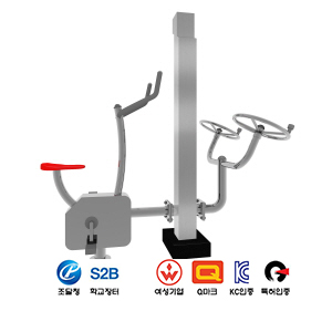 자전거+어깨근육풀기 2인용(스테인리스,복합형)