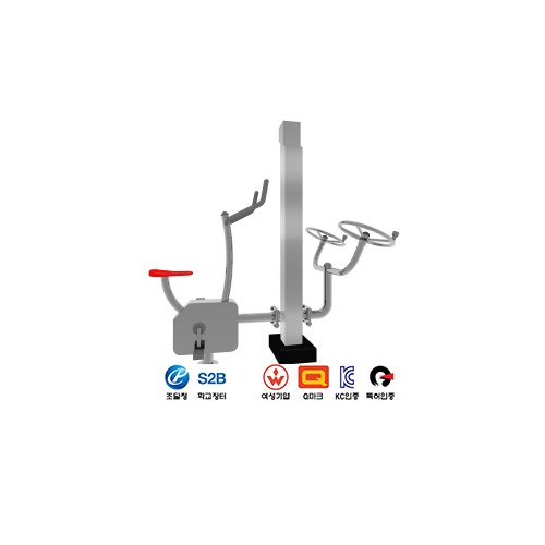 자전거+어깨근육풀기 2인용(스테인리스,복합형)